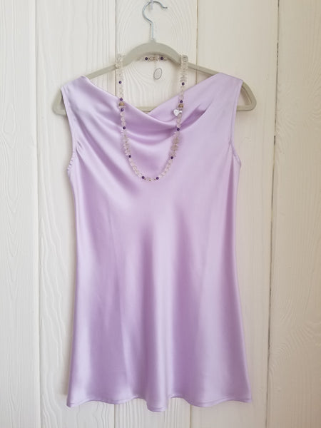 Bateau Neck top in silk charmeuse or silk prints