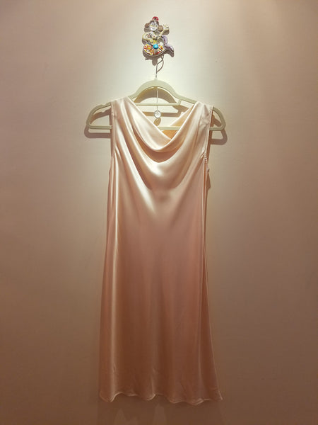 Bateau Neck dress in Silk Charmeuse
