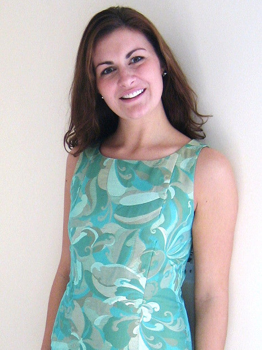 Brocade Crew Neck Dress