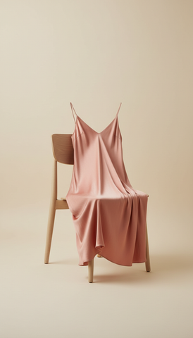 Blush Coral Silk Bias-Cut Slip Dress
