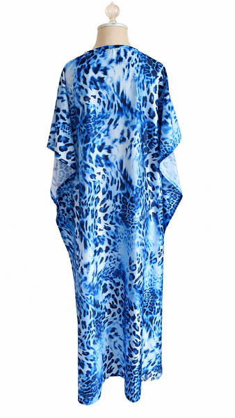 Caftan Silk Blend - Blue Leopard
