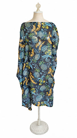 Abstract Dress - Blue Multi Print