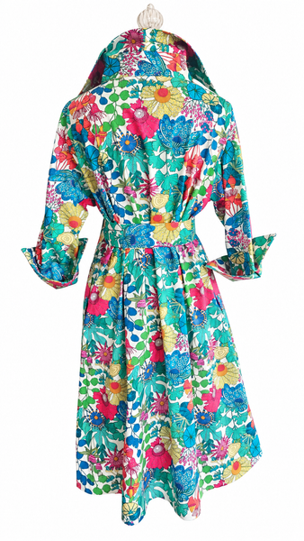 Audrey Midi Cotton Dress - Garden Floral