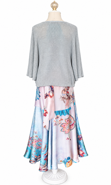 Longwrap Silk Charmeuse Skirt - Tropical Turquoise
