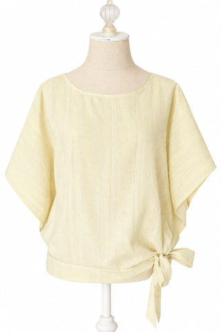 Bohemian Linen Top - Pale Yellow