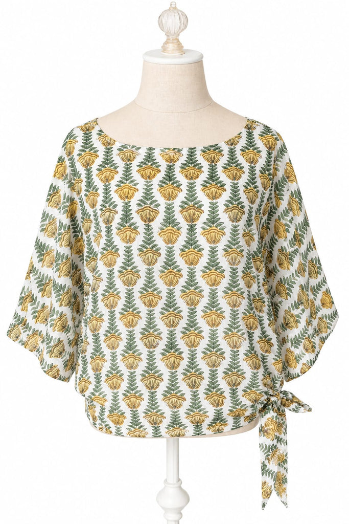 Bohemian Cotton Top - Yellow and Green