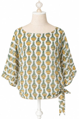 Bohemian Cotton Top - Yellow and Green