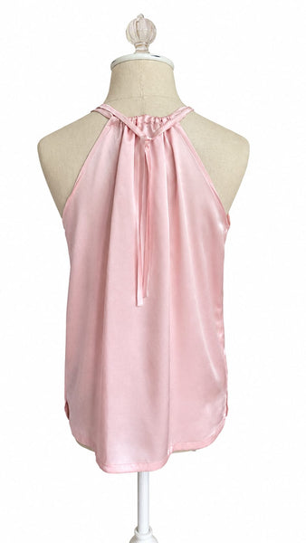 Keyhole Silk Charmeuse - Light Pink