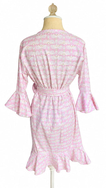 Wrap Dress- Pink and White