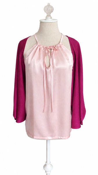 Keyhole Silk Charmeuse - Light Pink