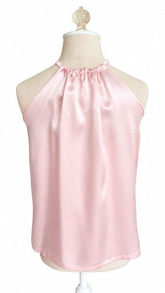 Keyhole Silk Charmeuse - Light Pink