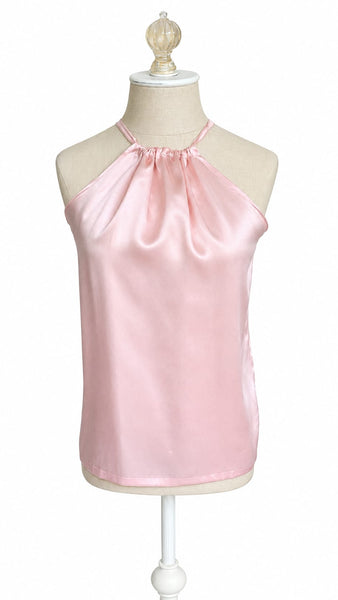 Keyhole Silk Charmeuse - Light Pink