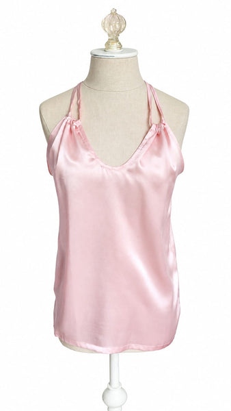 Keyhole Silk Charmeuse - Light Pink