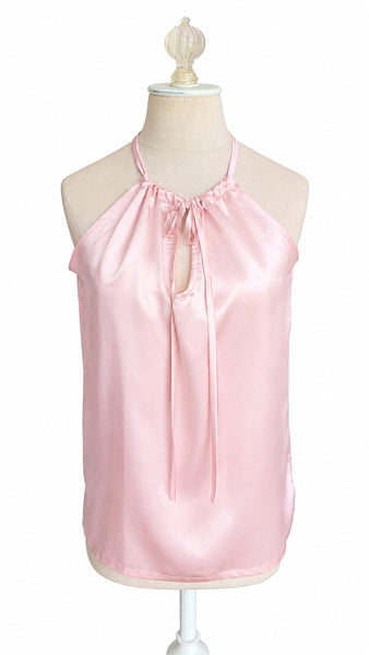 Keyhole Silk Charmeuse - Light Pink