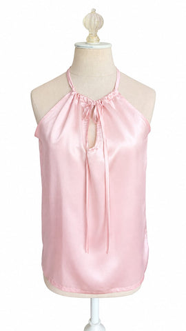 Keyhole Silk Charmeuse - Light Pink
