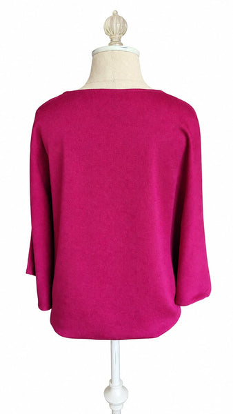Butterfly Top in Hammered Satin - Candy Pink