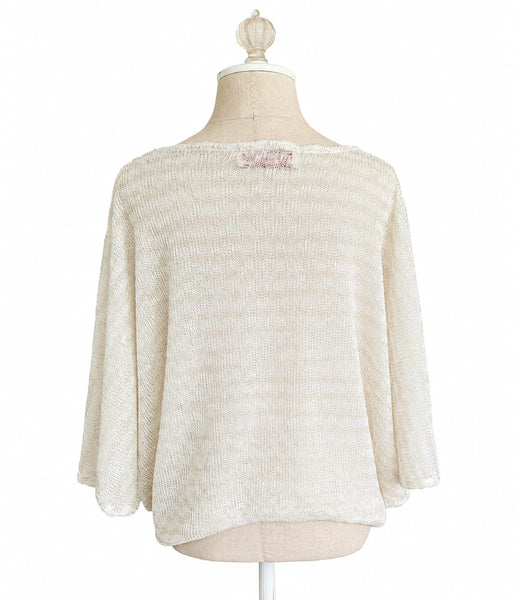 Butterfly Top Knit - White & Cream