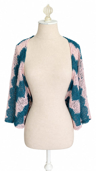 Butterfly Top Knit - Light Pink & Green