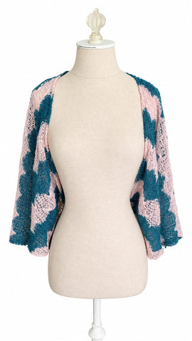 Butterfly Top Knit - Light Pink & Green