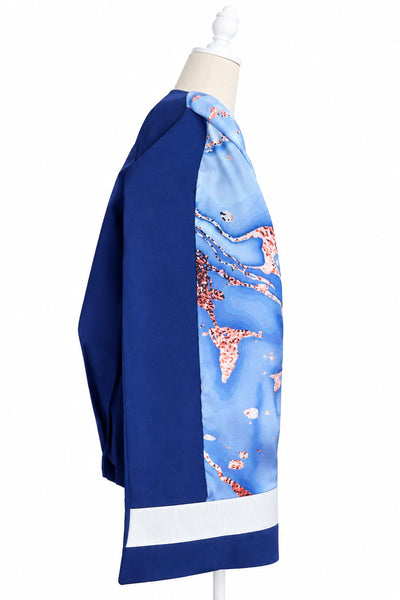 Mini Bomber Silk Faille - Cadet Blue