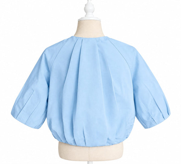 Mini Bomber Silk Faille - Sky Blue
