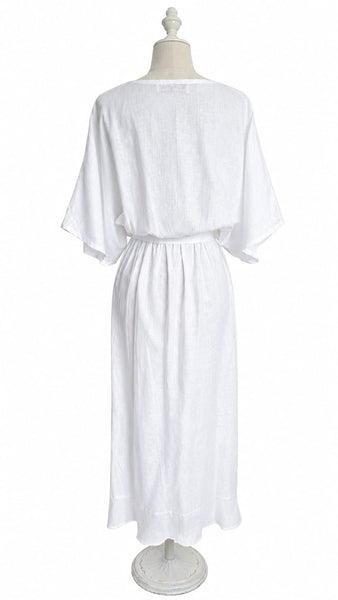 Goddess Dress Linen - White