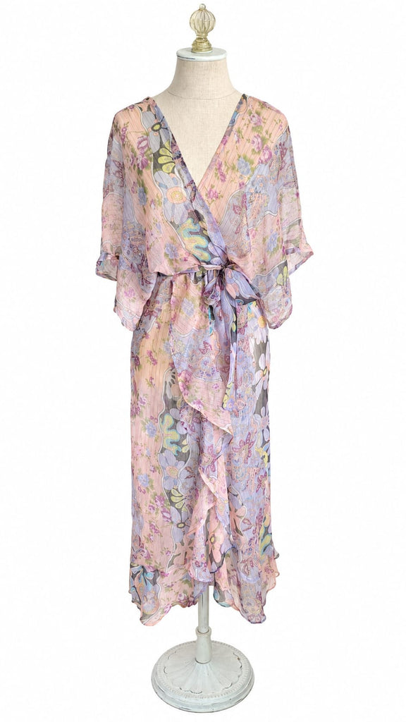 Goddess Dress Silk Chiffon - Pink Pastel