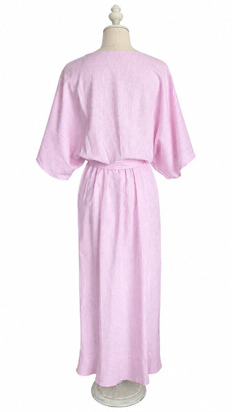 Goddess Dress Linen - Soft Pink