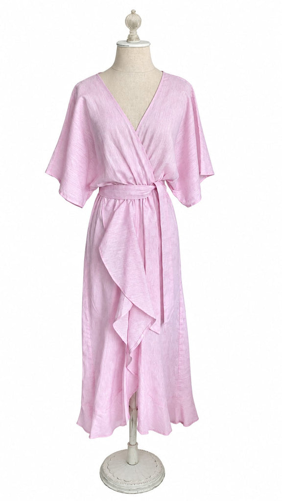 Goddess Dress Linen - Soft Pink