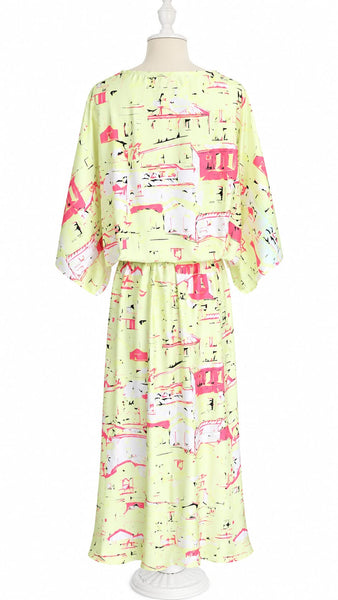Goddess Dress Rayon Blend- Strawberry Lemonade