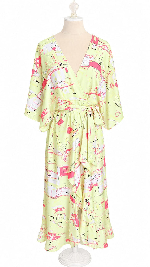 Goddess Dress Rayon Blend- Strawberry Lemonade