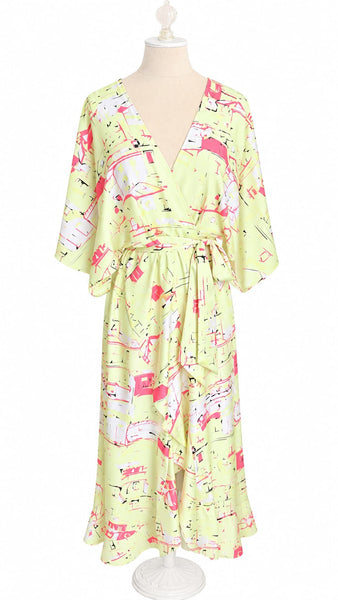 Goddess Dress Rayon Blend- Strawberry Lemonade