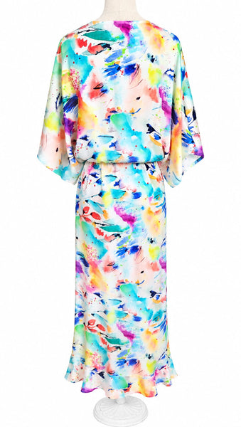 Goddess Dress Silk Charmeuse - Multi Color
