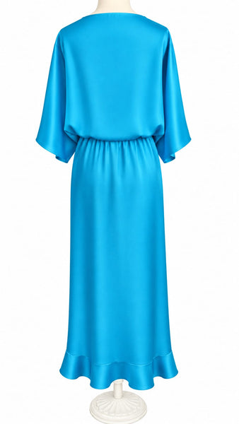 Goddess Dress Silk Charmeuse - Turquoise
