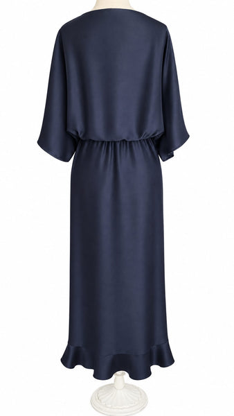 Goddess Dress Silk Charmeuse - Midnight Blue