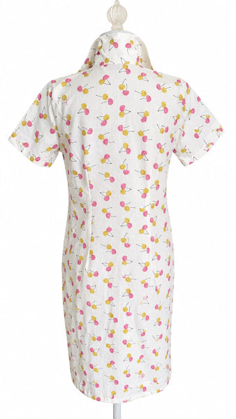 Short Sleeve Cotton Shirt Dress - Off White