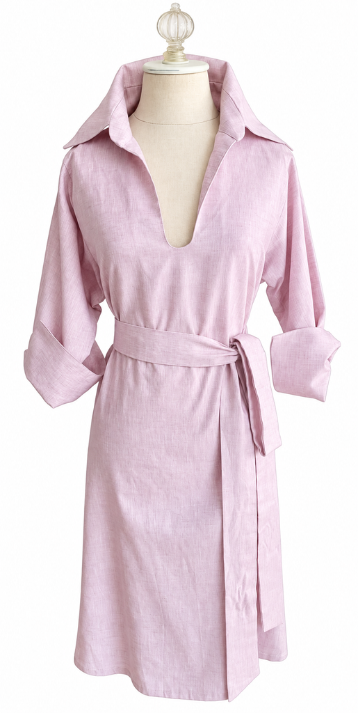 Audrey Midi Linen Dress - Lilac