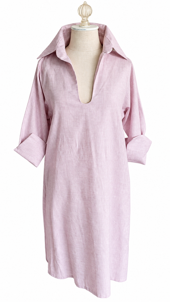 Audrey Midi Linen Dress - Lilac