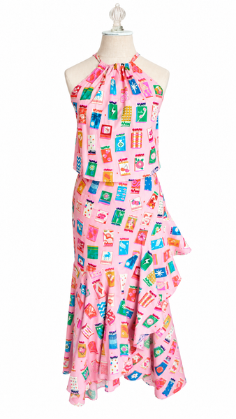 Keyhole Cotton Top - Pink Vintage