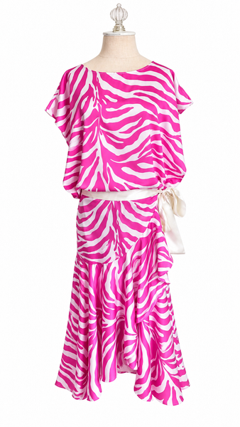 Bohemian Rayon Blend Top - Fuschia Animal Print