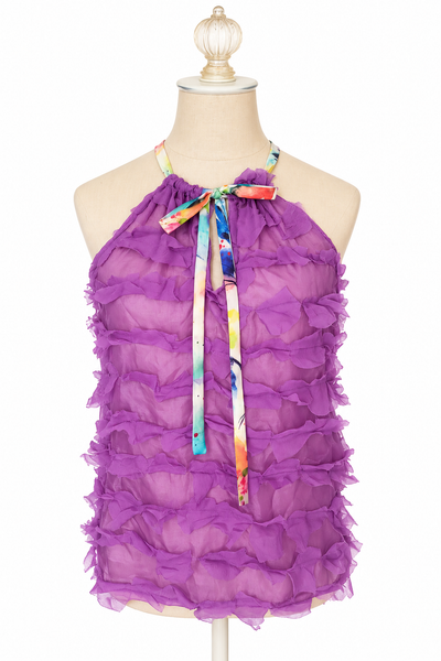 Keyhole Silk Chiffon - Orchid