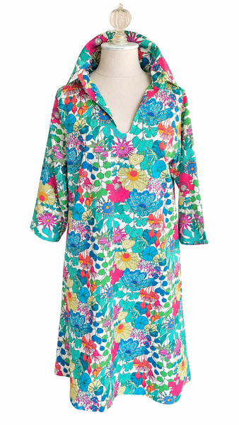 Audrey Midi Cotton Dress - Garden Floral