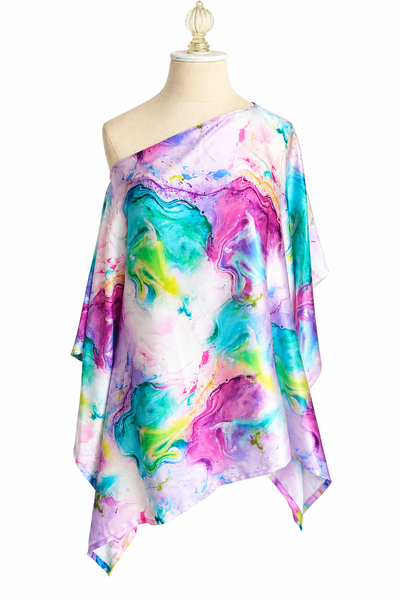 Artist Top Silk Charmeuse - Pastel Watercolor