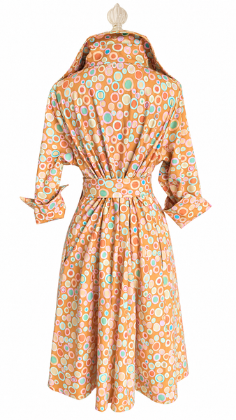 Audrey Midi Cotton Dress - Caramel Multi
