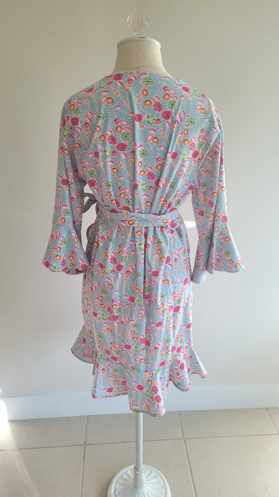 cotton on ruffle wrap dress Beige Cotton Ruffle Midi Wrap Dress 62" / Tall (5'7" and above)