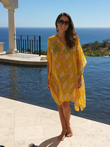 caftan beach cover up cotton dress or top resort wear travel comfortable fit